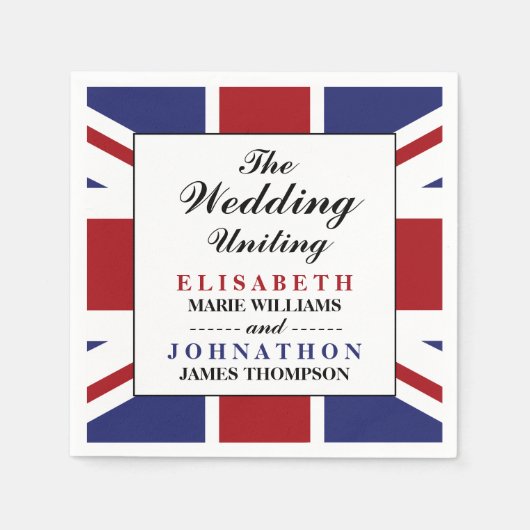 Union Jack Flag British Wedding Serviette (Vorderseite)