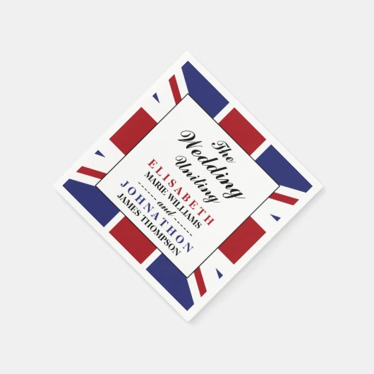 Union Jack Flag British Wedding Serviette (Ecke)