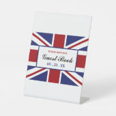 Union Jack Flag British Wedding Sockelschild (Vorderseite)