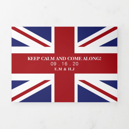 Union Jack Flag, British Wedding Suite Dreifach Gefaltete Einladung (Cover)