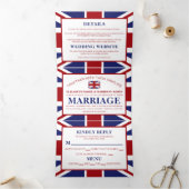 Union Jack Flag, British Wedding Suite Dreifach Gefaltete Einladung (Innenseite)