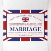 Union Jack Flag, British Wedding Suite Dreifach Gefaltete Einladung (Innenseite Mitte)