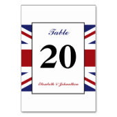 Union Jack Flag British Wedding Tischnummer (Rückseite)