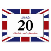 Union Jack Flag British Wedding Tischnummer (Rückseite)