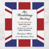 Union Jack Flag British Wedding Weinetikett (Einzelnes Label)
