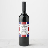 Union Jack Flag British Wedding Weinetikett (Vorderseite)