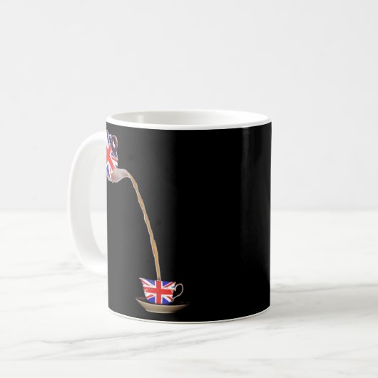 Union Jack Flag des Vereinigten Königreichs Teapot Kaffeetasse (Vorderseite Links)
