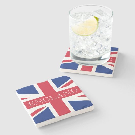 Union Jack Flag England Küste Steinuntersetzer (Seitenansicht)