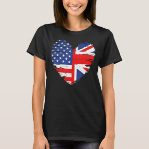 Union Jack Flag England und Amerikanische Flagge f T-Shirt