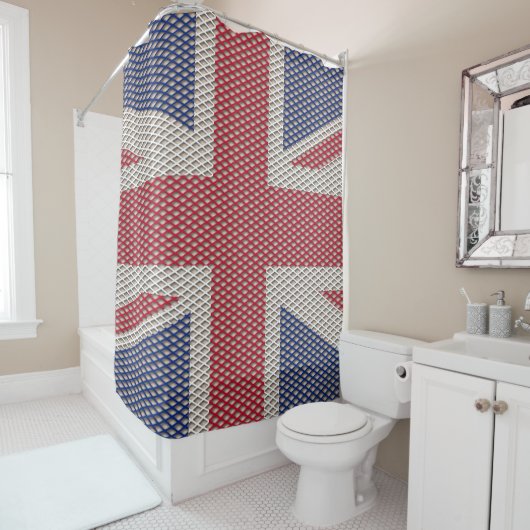 Union Jack Flag Fischernetz Muster Duschvorhang (Beispiel)