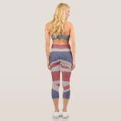 Union Jack Flag Fishnet Muster Capri Leggings (Rückseite)