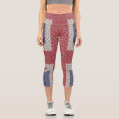 Union Jack Flag Fishnet Muster Capri Leggings (Vorderseite)