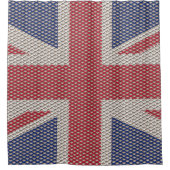 Union Jack Flag Fishnet Muster Duschvorhang (Vorderseite)