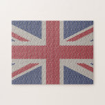 Union Jack Flag Fishnet Muster Jigsaw Puzzle<br><div class="desc">Fahnenmuster der Union-Jack-Flagge mit einem Puzzle aus dem Hintergrund des Hauteffekts</div>