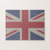 Union Jack Flag Fishnet Muster Jigsaw Puzzle (Horizontal)