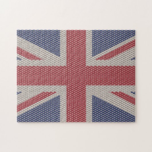 Union Jack Flag Fishnet Muster Jigsaw Puzzle (Horizontal)