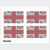 Union Jack Flag Fishnet-Muster Rechteckiger Aufkleber (Blatt)