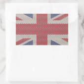 Union Jack Flag Fishnet-Muster Rechteckiger Aufkleber (Tasche)