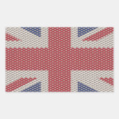 Union Jack Flag Fishnet-Muster Rechteckiger Aufkleber (Vorderseite)