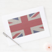 Union Jack Flag Fishnet-Muster Rechteckiger Aufkleber (Umschlag)