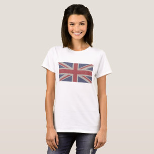 Union Jack Flag Fishnet-Muster T-Shirt