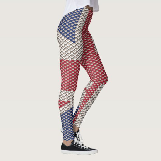 Union Jack Flag Fishnet Patterns Leggings (Rechts)