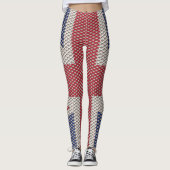 Union Jack Flag Fishnet Patterns Leggings (Vorderseite)