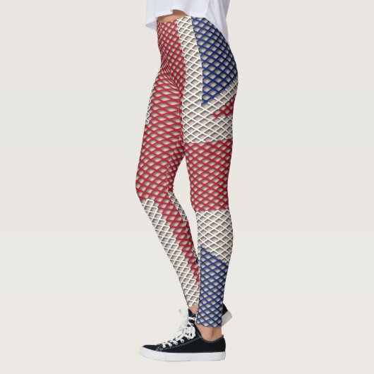 Union Jack Flag Fishnet Patterns Leggings (Links)