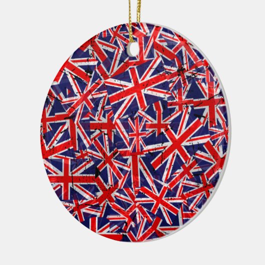 Union Jack Flag | Flagge des Vereinigten Königreic Keramik Ornament (Links)
