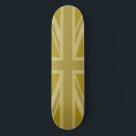 Union Jack/Flag Golds Skateboard<br><div class="desc">Gewerkschaft Flag (auch bekannt als Union Jack),  britische Flagge in Goldtönen.</div>