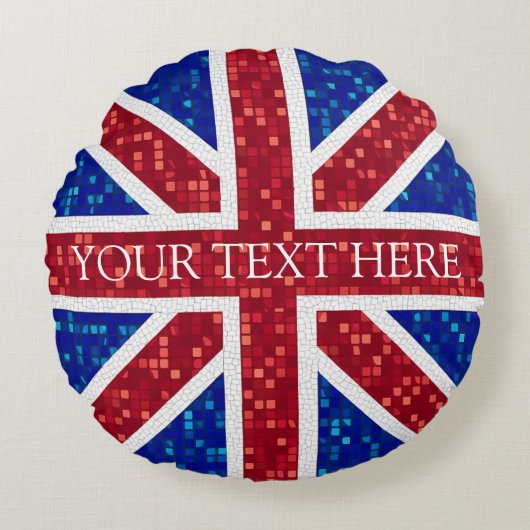 Union Jack Flag Großbritannien Rundes Kissen (Vorderseite)