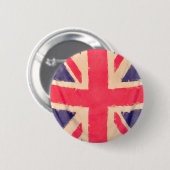 UNION JACK FLAG grunge Button (Vorne & Hinten)