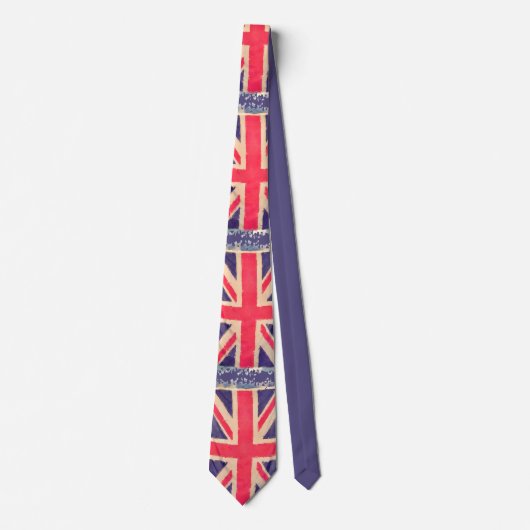 UNION JACK FLAG Grunge + deine Idee Krawatte (Vorderseite)