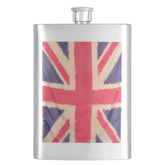 UNION JACK FLAG grunge Flachmann (Vorderseite)