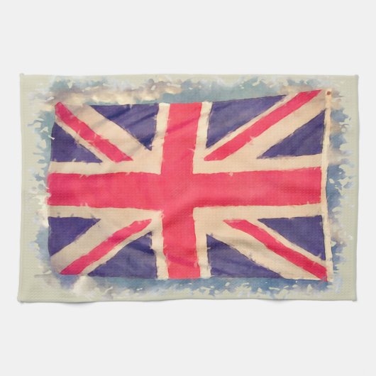 UNION JACK FLAG grunge Geschirrtuch (Horizontal)