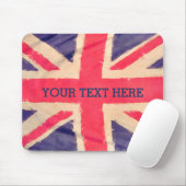 UNION JACK FLAG grunge + Ihr Text Mousepad (Mit Mouse)