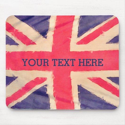 UNION JACK FLAG grunge + Ihr Text Mousepad (Vorne)