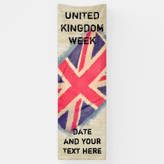 UNION JACK FLAG grunge + Ihre Idee Banner (Vertikal)