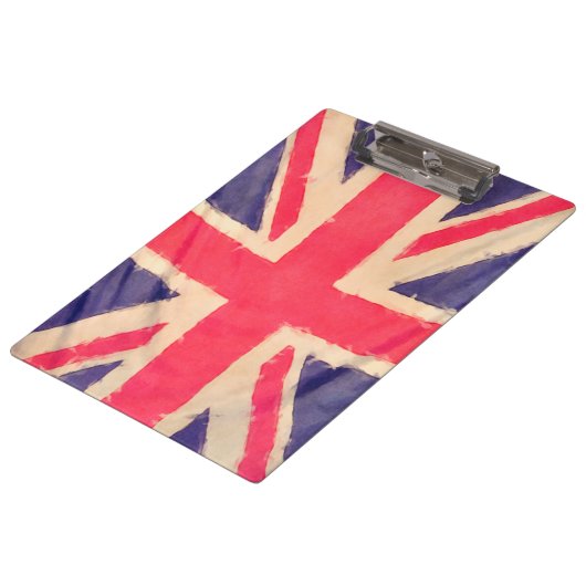 UNION JACK FLAG grunge Klemmbrett (Schrägansicht)