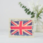 UNION JACK FLAG grunge Postkarte (Stehend Vorderseite)