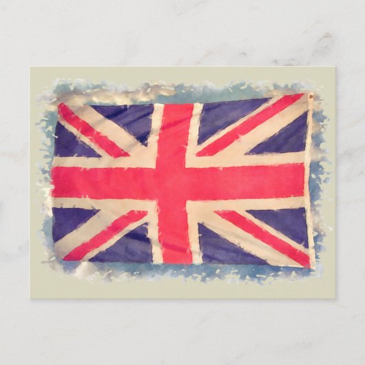 UNION JACK FLAG grunge Postkarte (Vorderseite)