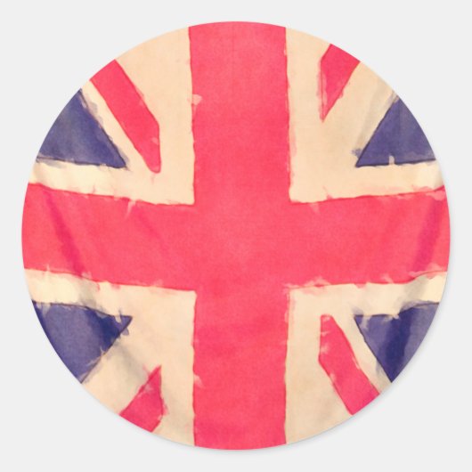UNION JACK FLAG grunge Runder Aufkleber (Vorderseite)