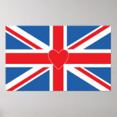 Union Jack Flag & Heart Poster (Vorne)