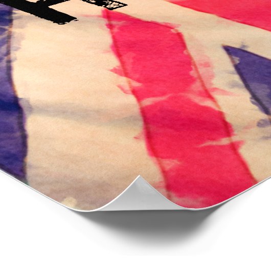 UNION JACK FLAG + Ihr Text Poster (Ecke)