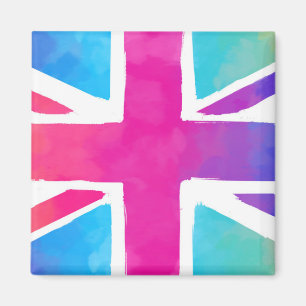 Union Jack Flag in hellen Wasserfarben Magnet