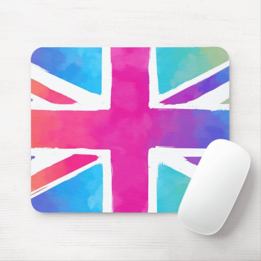 Union Jack Flag in hellen Wasserfarben Mousepad (Mit Mouse)
