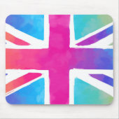 Union Jack Flag in hellen Wasserfarben Mousepad (Vorne)