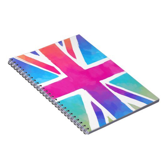 Union Jack Flag in hellen Wasserfarben Notizblock (Rechte Seite)