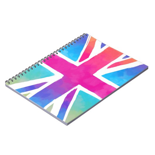 Union Jack Flag in hellen Wasserfarben Notizblock (Linke Seite)