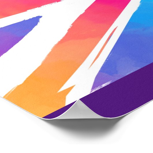 Union Jack Flag in hellen Wasserfarben Poster (Ecke)